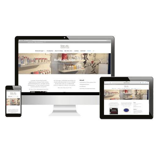 Skin Etc webbplats för kunder i farten