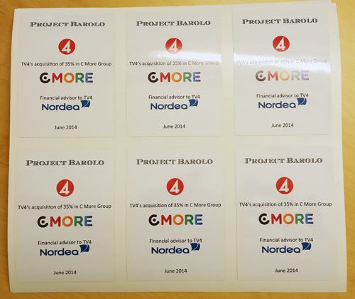 Etiketter till flaskor